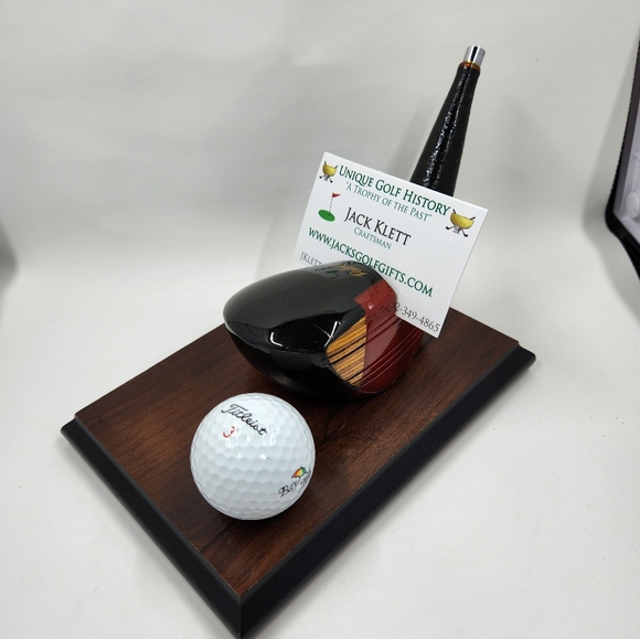 Vintage Arnold PALMER Golf Club Business Card Holder Titleist Ball Office Decor - Picture 13 of 15